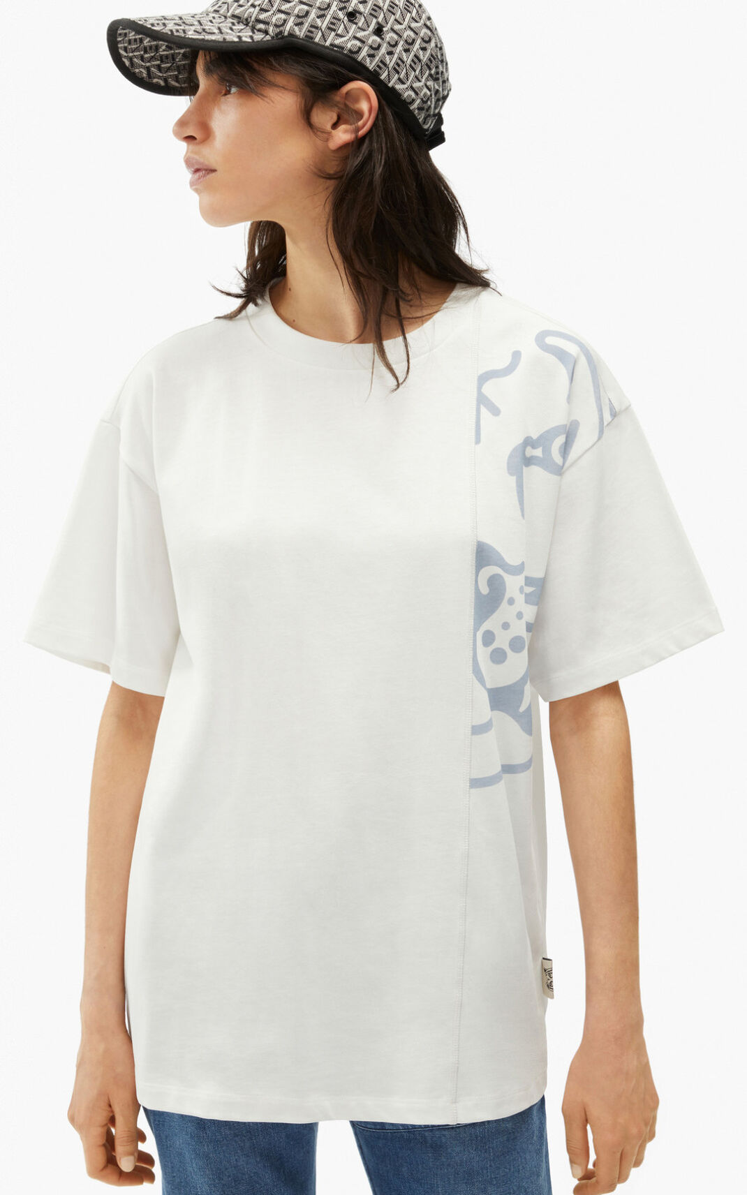 Kenzo K 虎 oversized Tシャツ レディース 白 - BJRCIV176